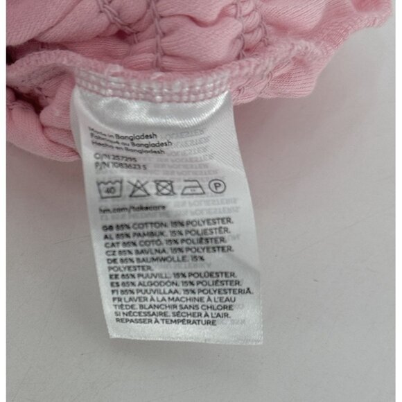 H&M Women’s Smocked Cream Terry Camisole Tube Cropped‎ Top Size L Beach Vacation - Picture 7 of 11